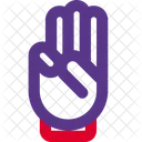 Drei Finger Handzeichen High Five Symbol