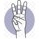 Drei Finger Finger Finger Symbol