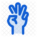 Drei Finger Zahlen Symbol