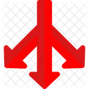 Rotes Schild Symbole Richtungspfeile Symbol