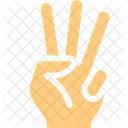 Drei Finger Handzeichen High Five Symbol