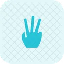 Drei Finger Handzeichen High Five Symbol