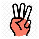 Drei Finger Handzeichen High Five Symbol