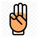 Drei Finger Handzeichen High Five Symbol