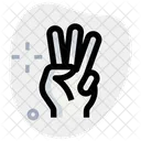 Drei Finger Handzeichen High Five Symbol