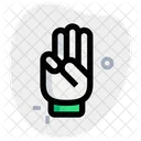 Drei Finger Handzeichen High Five Symbol