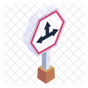 Schild Roadbord Drei Wege Schild Symbol