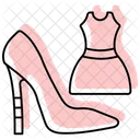 Dress And Heels Color Shadow Thinline Icon Icon