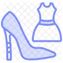 Dress And Heels Duotone Line Icon Icon