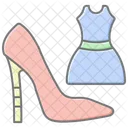 Dress And Heels Lineal Color Icon Icon