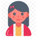 Dressed Girl Charming Girl Icon