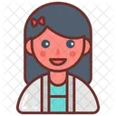 Dressed Girl Charming Girl Icon