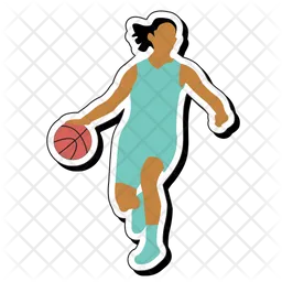 Dribble Basketball Icon - Download in Sticker Style