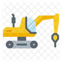 Drill Machine Excavator Icon