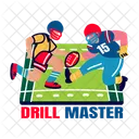 Instructeur De Forage Terrain De Football Rugby Icône