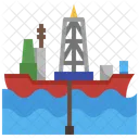 Drill Ship Petroleum Boat Icon