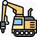 Drilling Drilling Excavator Construction Icon