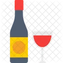 Wine Glass Champagne Bottle Icon