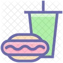 Drink And Burger Burger Coke Icon