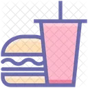 Drink And Burger Burger Coke Icon