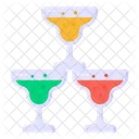 Tower Of Glasses Wine Glasses Alcoholic Beverage Icon
