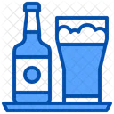 Drink Plate Beer Bottle Beer Glass Icon
