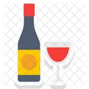 Wine Glass Champagne Bottle Icon