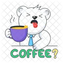 Coffee Break Drinking Coffee Coffee Bear Icon