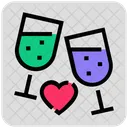 Valentine Day Drinks Couple Icon