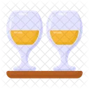 Drinks Serving Drink Glasses Drinks Tray Icon