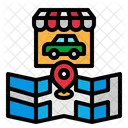 Drive Through Shopping Shop Map Icon