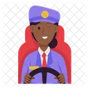 Driver Drive Woman Icon