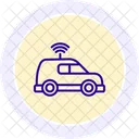 Driverless Vehicle Color Circle Icon Icon