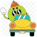 Character Driving Travel Icon