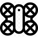 Drohne Flugzeug Quadrocopter Symbol