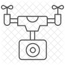 Drohnenkamera Dunnliniensymbol Icon