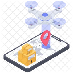 Drone Cardboard Delivery  Icon