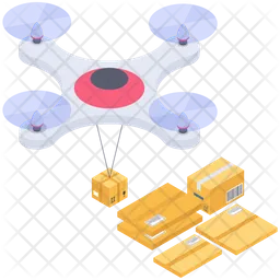 Drone Cardboard Delivery  Icon