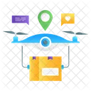 Drone Delivery Quadcopter Delivery Drone Shipment Icon