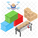 Drone Delivery Quadcopter Box Quadcopter Delivery Icon