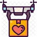 Drone Delivery Love Heart Icon