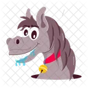 Drooling Horse Cartoon Horse Stickers Icon