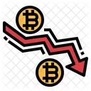 Drop In Value Digital Money Cryptocurrency Icon