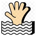 Drowning Hand Help Hand Gesture Icon