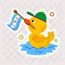 Duck Flag Water Duck Swimming Duck Icon