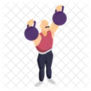 Heavy Weight Athlete Acrobatic Icon