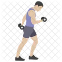 Dumbbells Exercise Push Ups Bicep Muscles Icon
