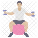 Dumbbells Exercise Push Ups Bicep Muscles Icon