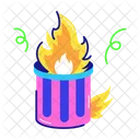 Dumpster Fire Trash Fire Burning Dustbin Icon
