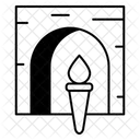 Dungeon Torch Holder Medieval Torch Fire Icon